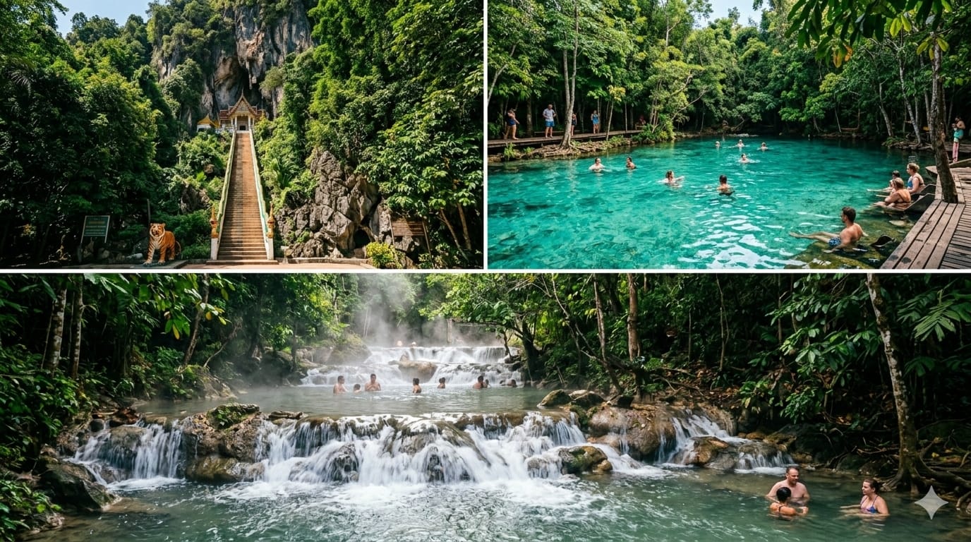 KRABI JUNGLE TOUR (Tiger Cave Temple, Emerald Pool and Hot Springs Tour)